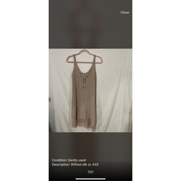 Wilfred Aritzia Dusty Rose Silk Slip Dress - Picture 2 of 2